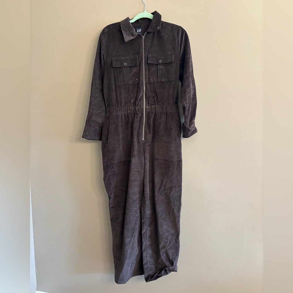 GAP Chocolate Brown Utility Corduroy Jumpsuit